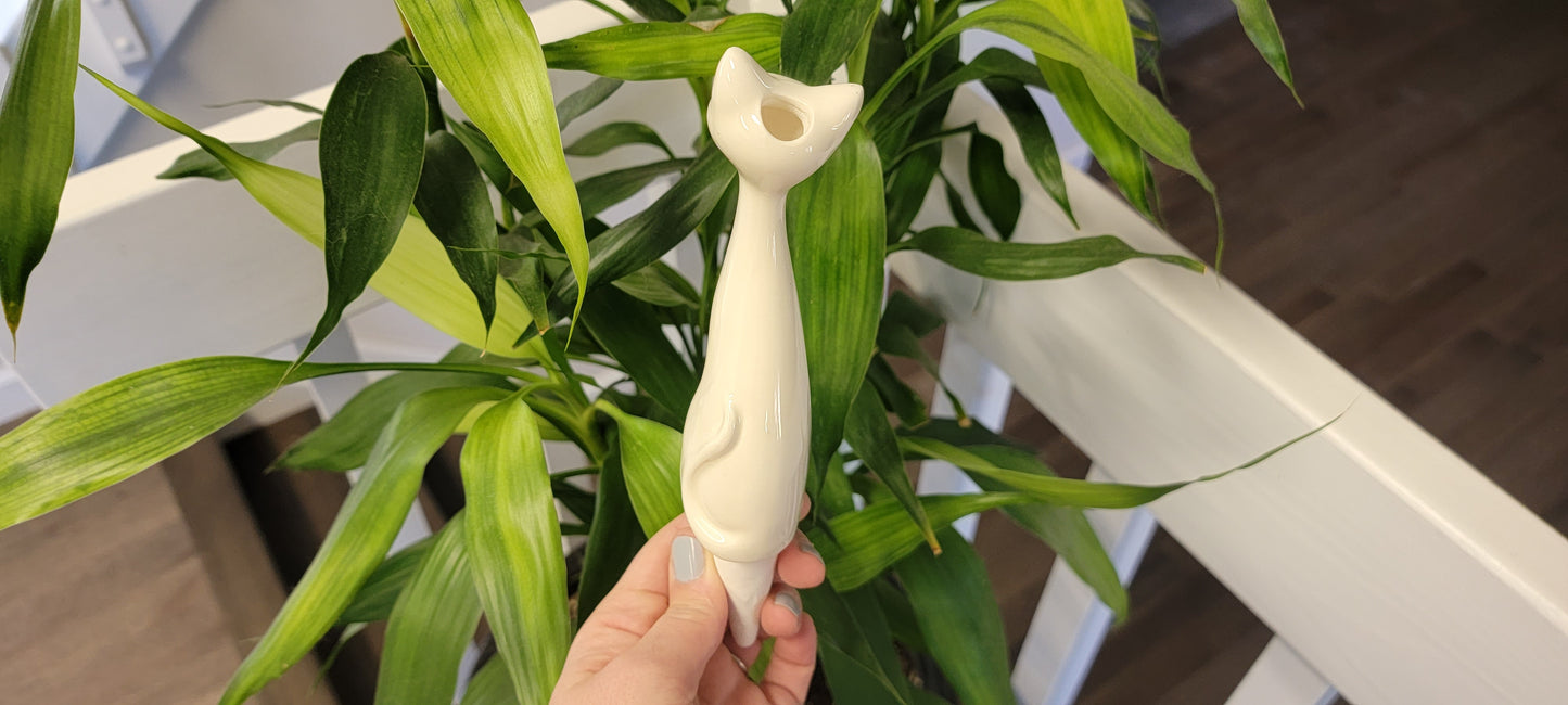 Tall White Cat Plant Watering Spike