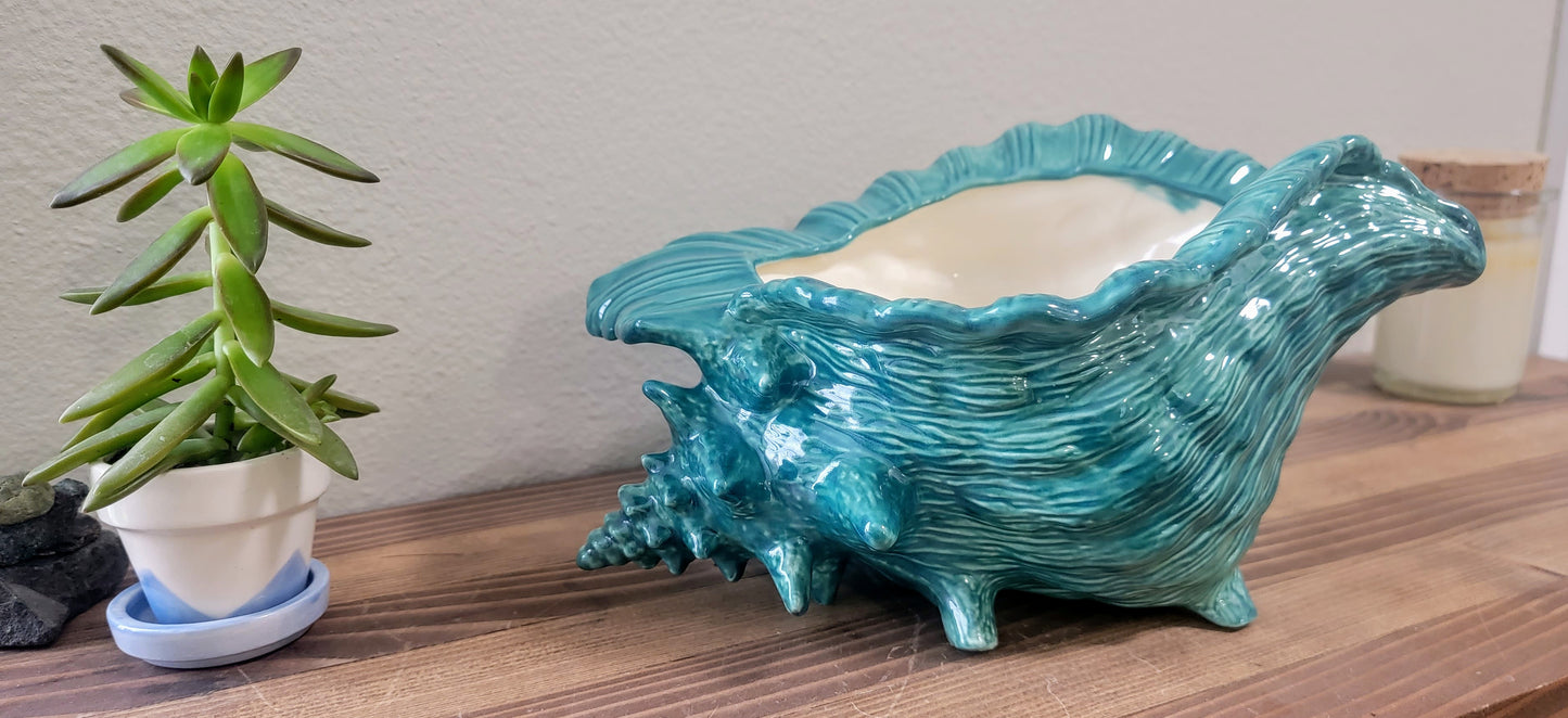 Conch Seashell Ceramic Planter