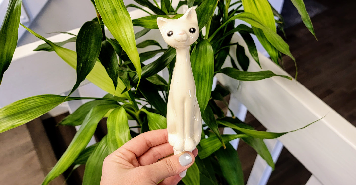 Tall White Cat Plant Watering Spike