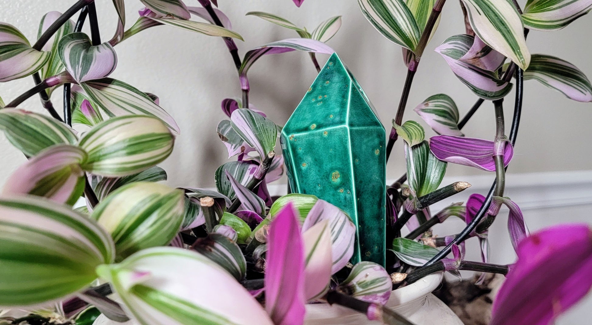 house plant watering spikes Tall Crystal Plant Watering Spike Rose Quartz
