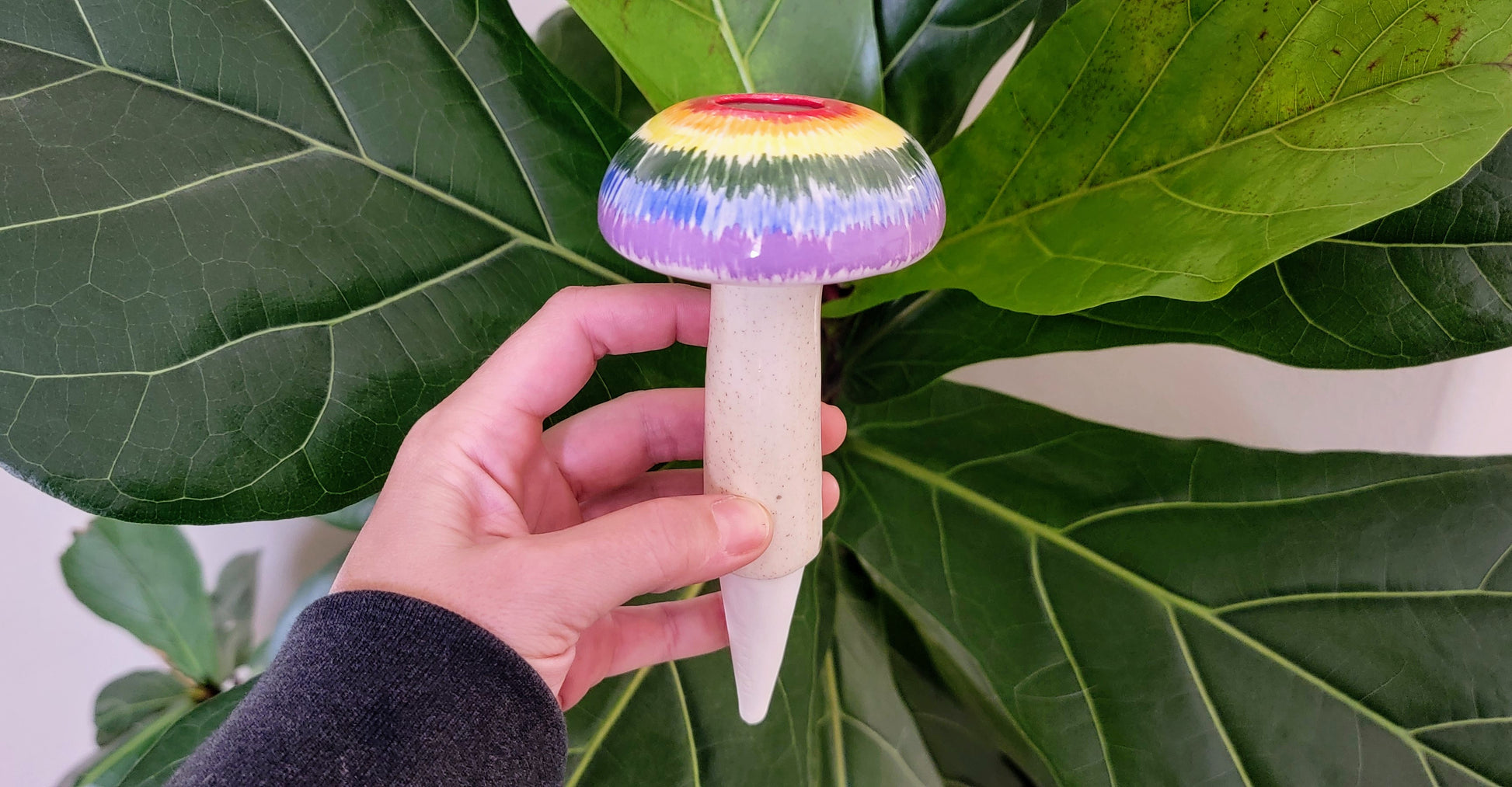 self watering mushroom planter Large Mushroom Watering Spike - High Quality Ceramic