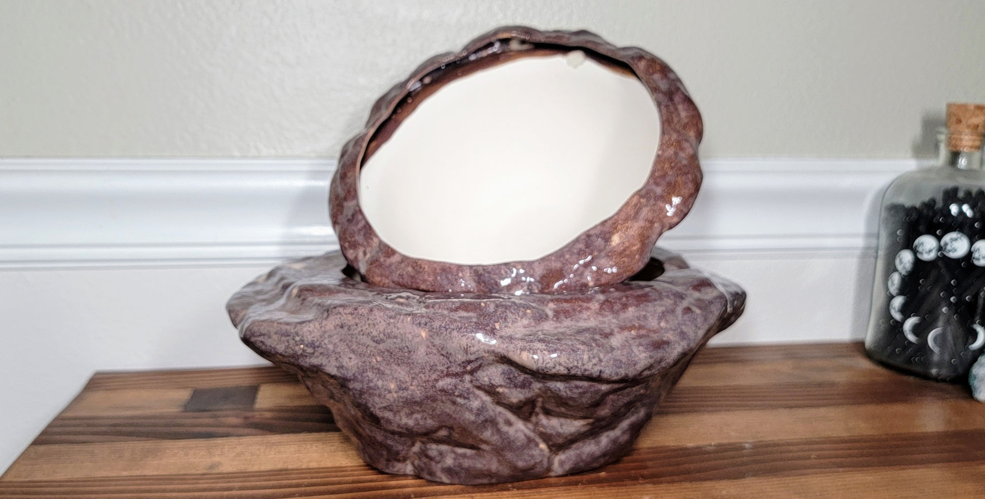 large african plant pots Large Natural Stone Self Watering / African Violet Pot – Mountain Mudworks