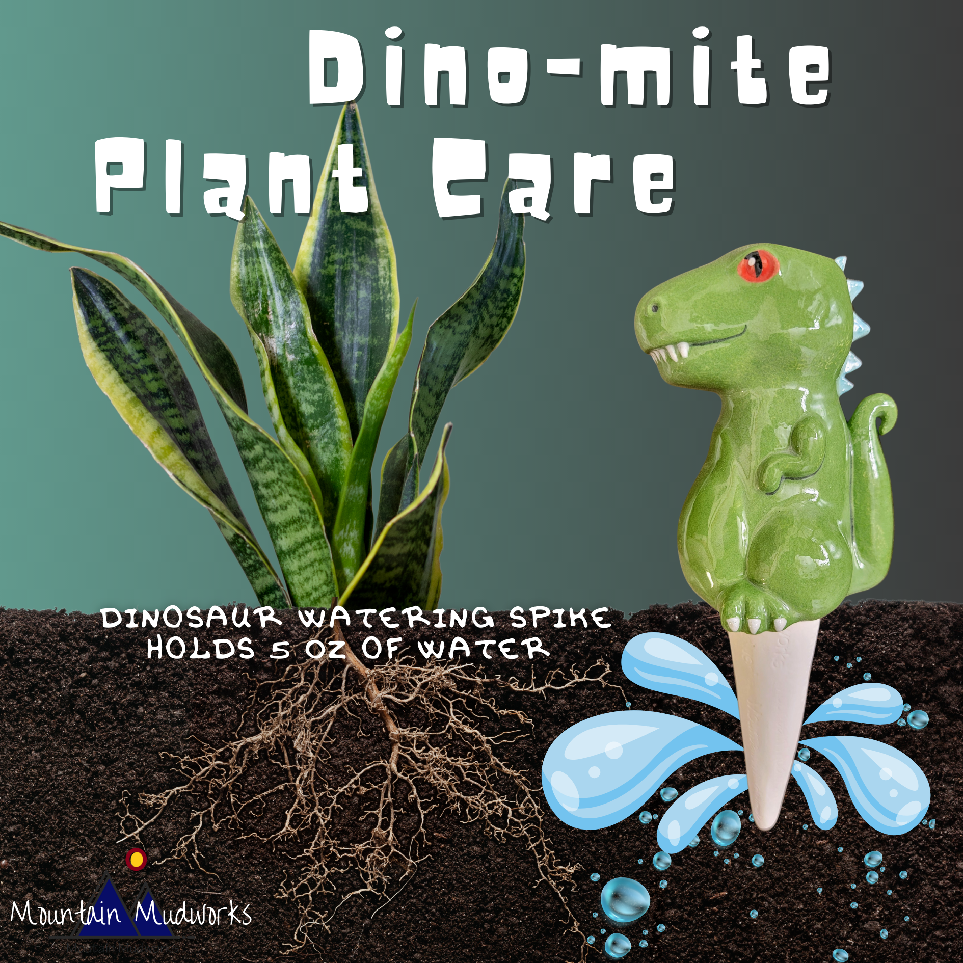 self watering dinosaur planter Dinosaur Watering Spike Red