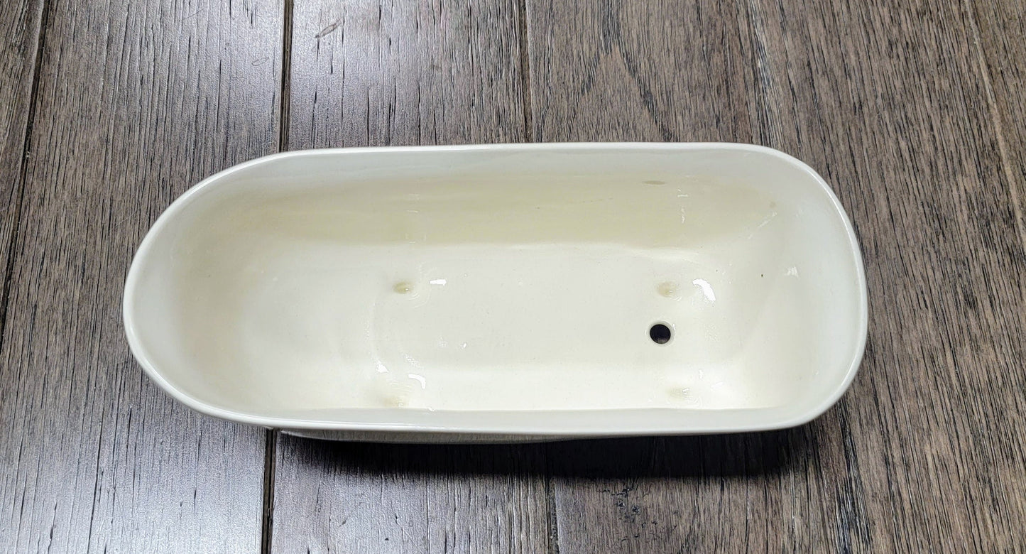 Medium Ceramic Bathtub Planter WITH Tile Floor Water Catch