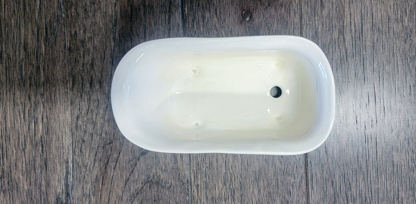 Small Bathtub Planter WITH Tile Floor Water Catch