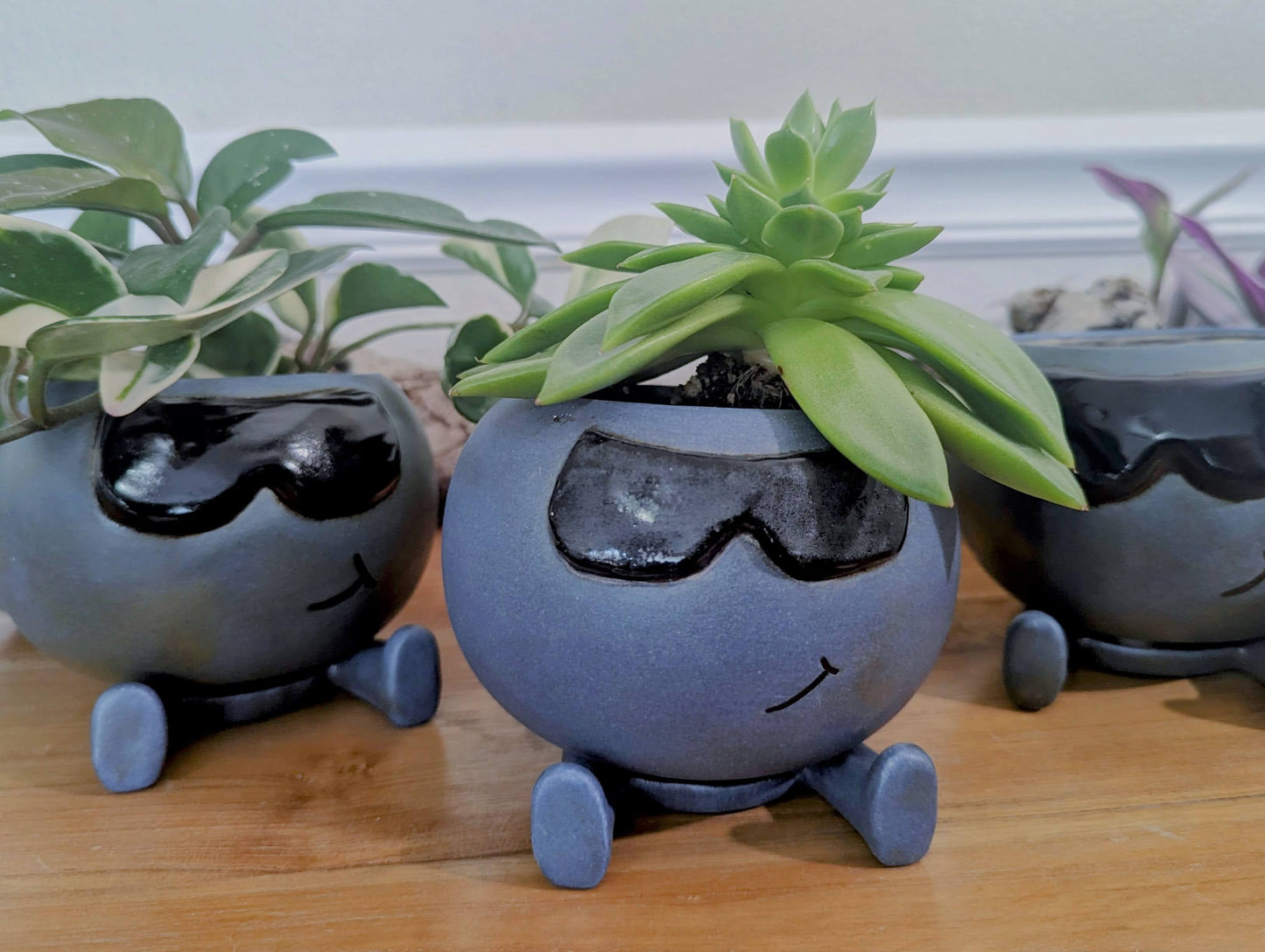 Oddish inspired planter pot with detachable legs water catch