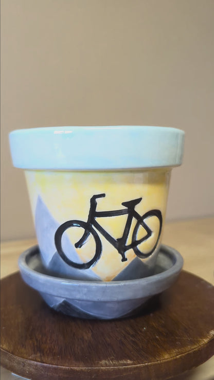 Custom Ceramic Bike Planter