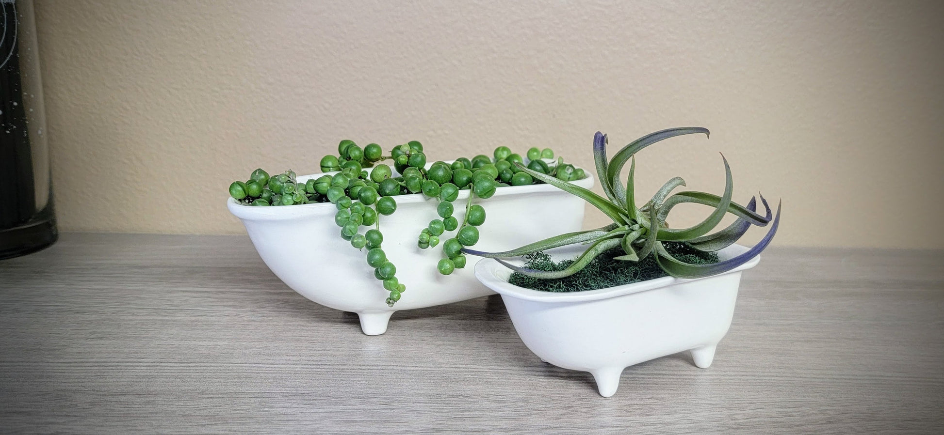 bathtub planter pot Medium Ceramic Bathtub Planter Purple WITH hole