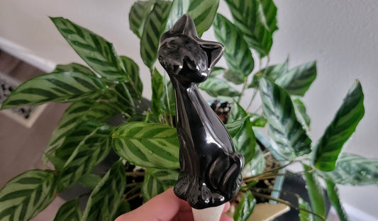 Tall Black Cat Watering Spike