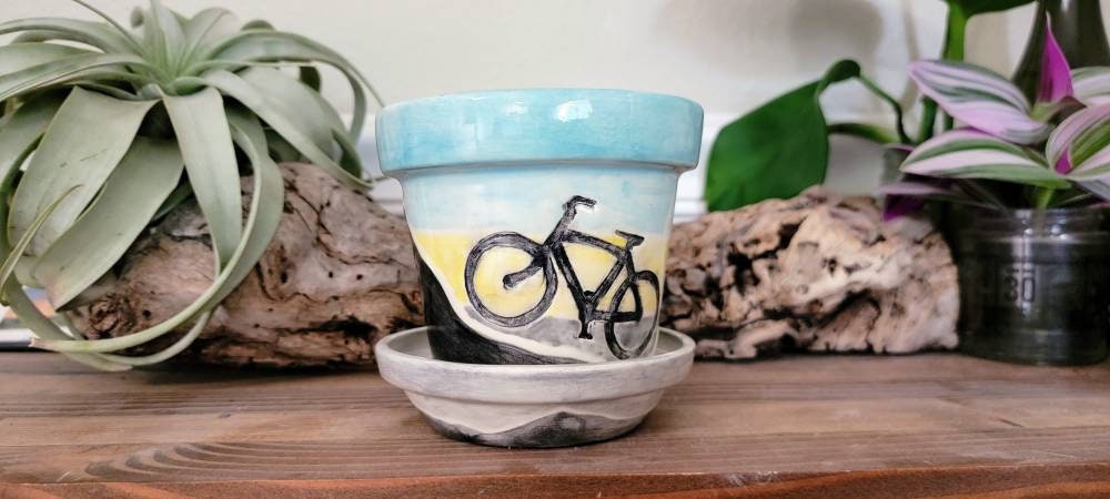 Awesome Ceramic Bike Planter
