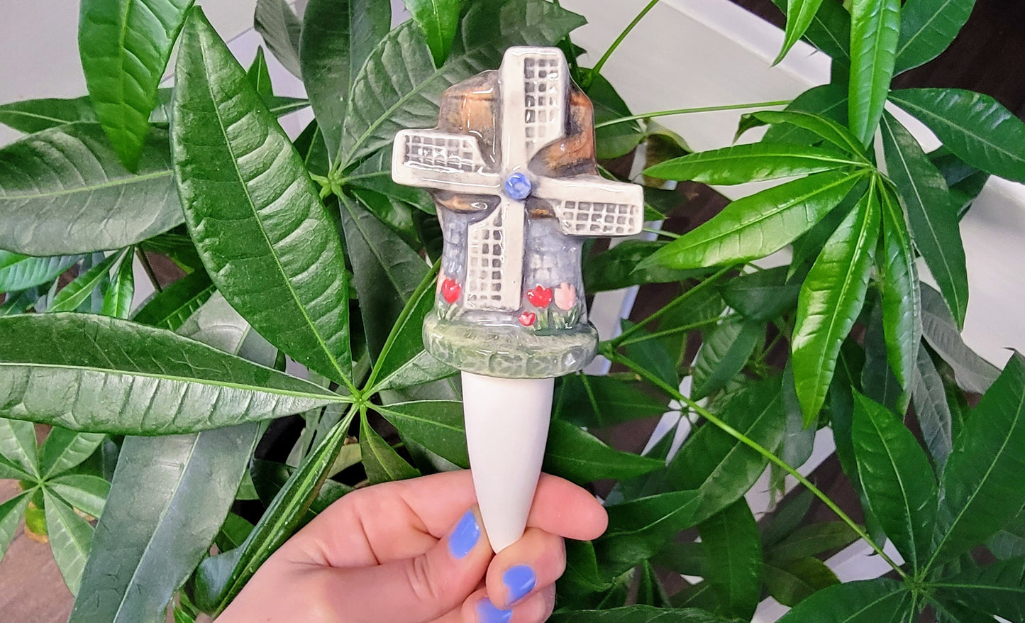 Windmill - Ceramic Plant Tender / Watering Spike